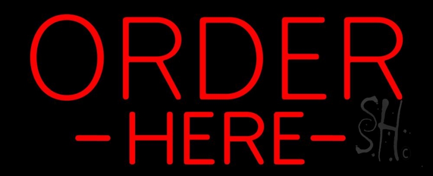 Red Order Here Neon Sign