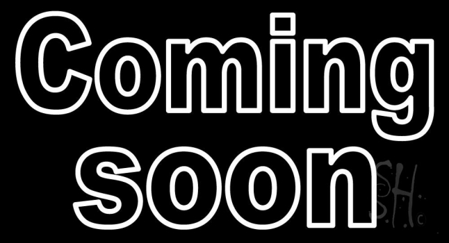 White Coming Soon Bar Neon Sign