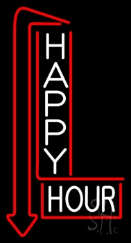 Happy Hour With Arrow Neon Sign