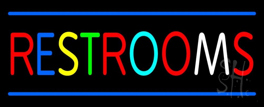 Multicolored Restrooms Neon Sign