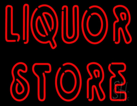 Red Liquor Store Neon Sign