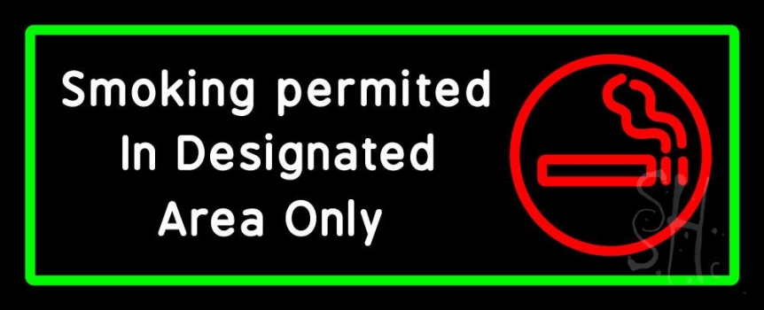 Smoking Permitted In Designated Neon Sign