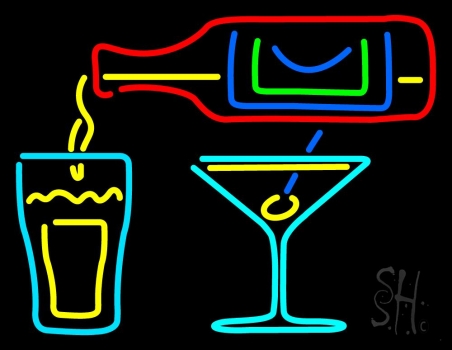 Cocktails Bar Open Neon Sign