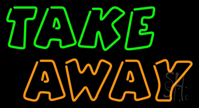 Double Stroke Take Away Neon Sign