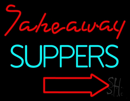 Take Away Suppers Neon Sign