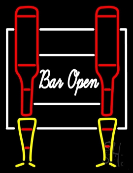 Cursive Bar Open Neon Sign
