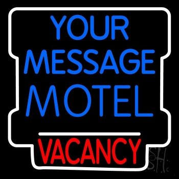 Custom Motel Vacancy Blue Neon Sign