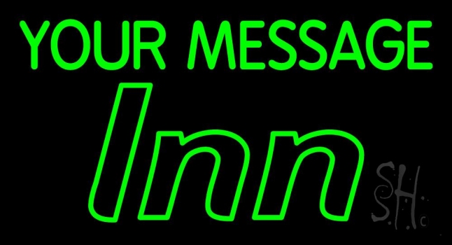 Green Custom Inn Neon Sign