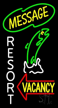 Custom Resort Vacancy With Fish Neon Sign