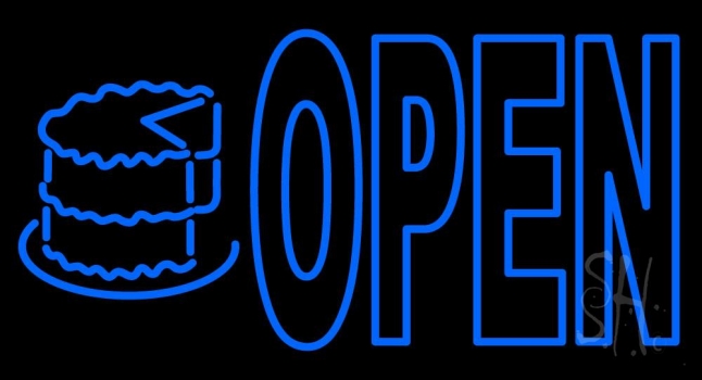 Bakery Open With Cake Neon Sign