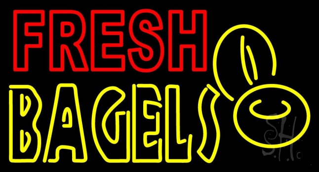 Fresh Bagels Logo Neon Sign