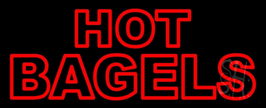 Hot Bagels Double Stroke Neon Sign