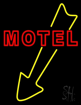 Motel With Down Arrow Neon Sign