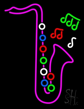 Pink Saxophone Neon Sign