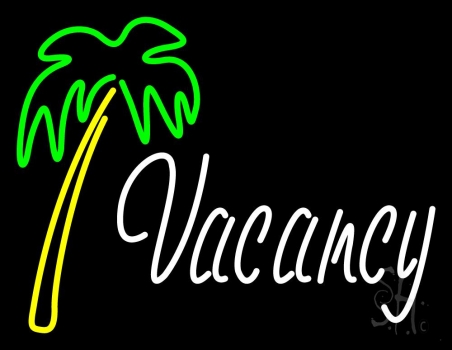 Vacancy With Tree Neon Sign