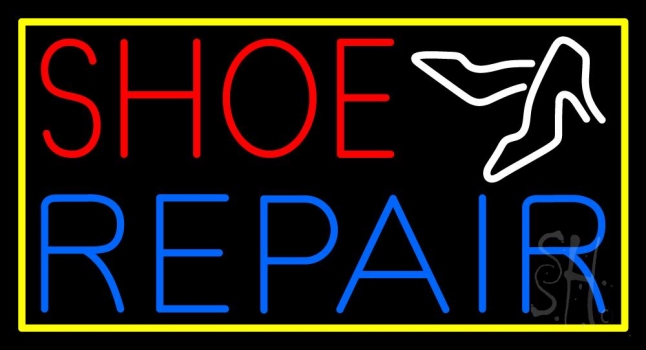 Red Shoe Blue Repair With Sandals Neon Sign