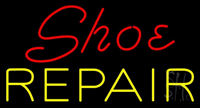 Red Shoe Yellow Repair Neon Sign