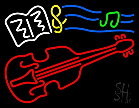 Sheet Music Note Violin Neon Sign