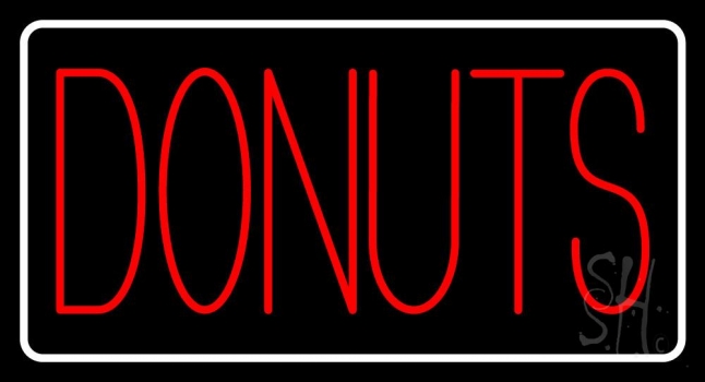 Donuts With White Border Neon Sign