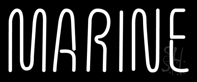 White Marine Neon Sign