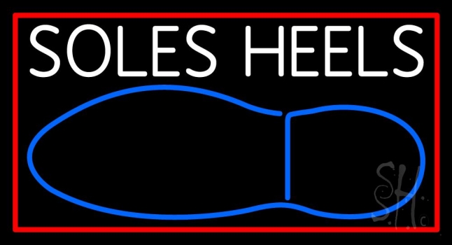 White Soles Heels Neon Sign