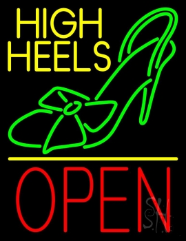 Yellow High Heels Sandal Open Neon Sign