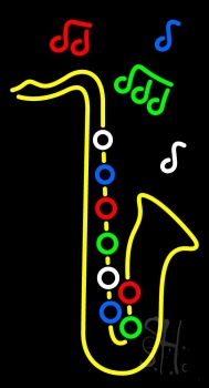Yellow Saxophone 1 Neon Sign