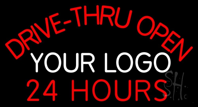 Custom Drive Thru Open 24 Hours Neon Sign