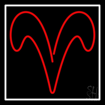 Aries With Border Neon Sign