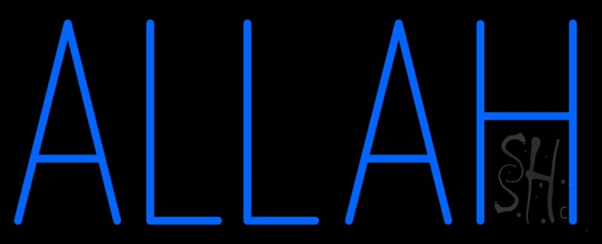 Blue Allah Neon Sign