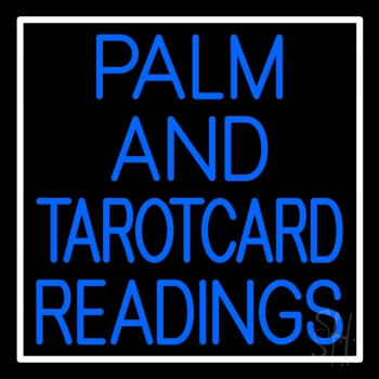 Blue Palm And Tarot Card Readings Neon Sign