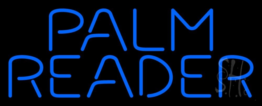 Blue Palm Reader Block Neon Sign