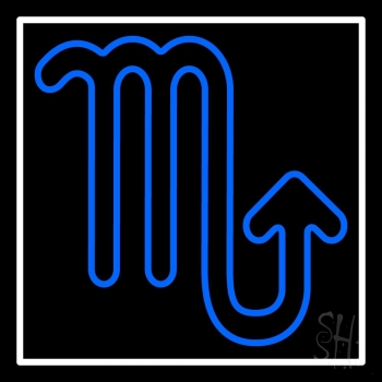Blue Scorpio White Border Neon Sign