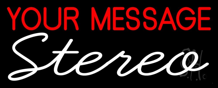Custom Cursive Stereo White Neon Sign