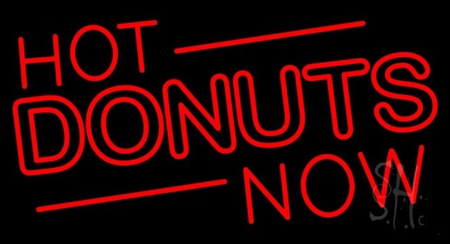 Hot Donuts Now Neon Sign