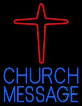 Custom Blue Church With Logo Neon Sign