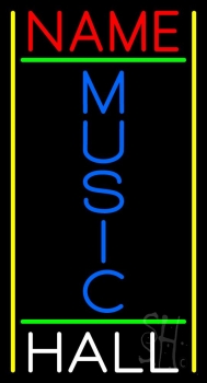 Custom Blue Music White Hall Block Neon Sign
