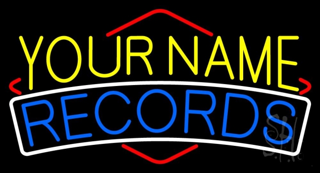Custom Blue Records Neon Sign