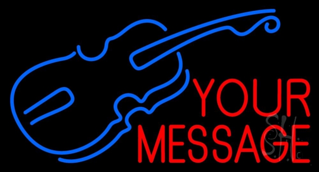 Custom Blue Violin Logo Neon Sign