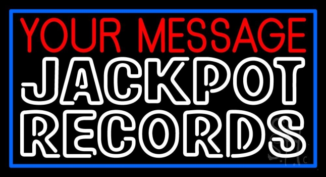 Custom Double Stroke White Records Block Neon Sign