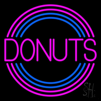 Pink Round Donuts Neon Sign
