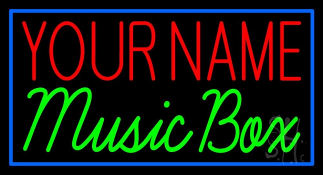 Custom Green Music Box Neon Sign