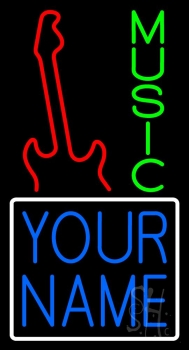 Custom Green Music Red Guitar Neon Sign
