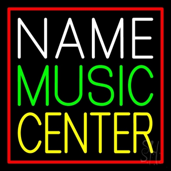 Custom Green Music Yellow Center Red Border Neon Sign