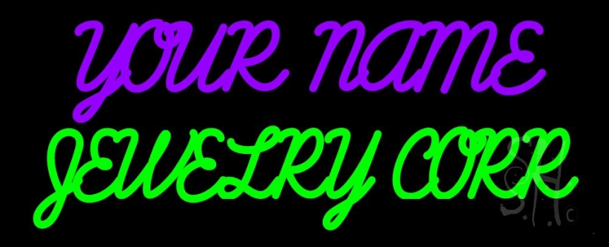 Custom Jewelry Green Neon Sign