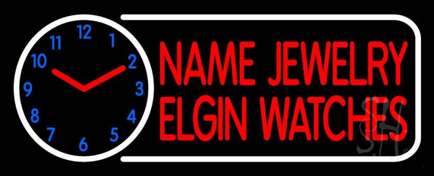 Custom Jewelry Watches White Border Neon Sign