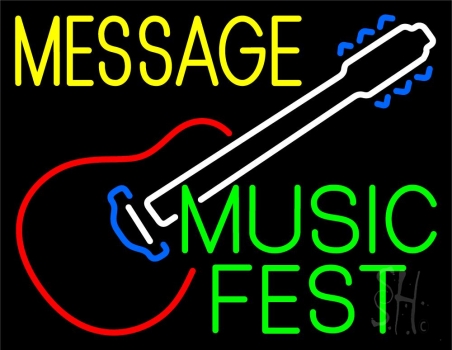 Custom Music Fest Green Neon Sign