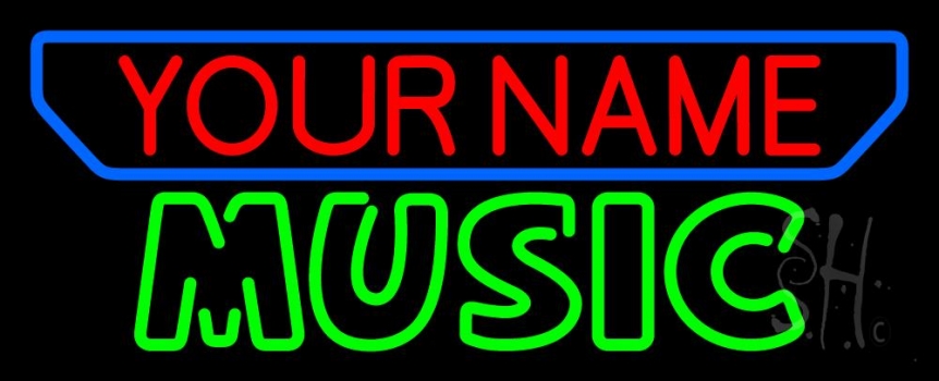 Custom Music Green Block Neon Sign