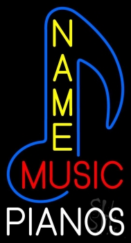 Custom Music Pianos Neon Sign