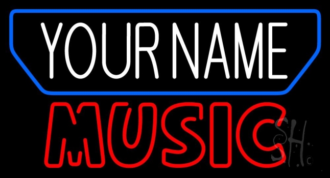 Custom Music Red Block Neon Sign
